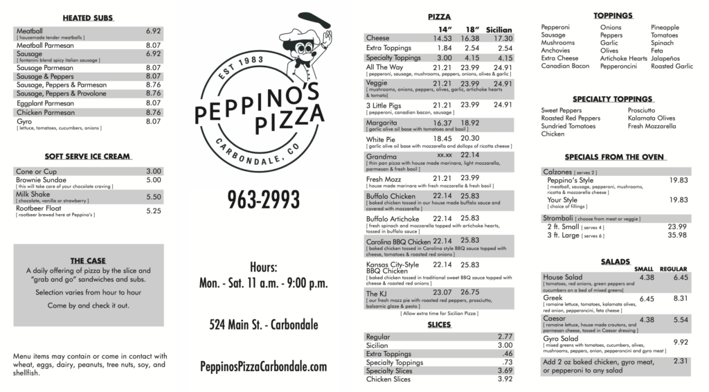 Pepinos menu online